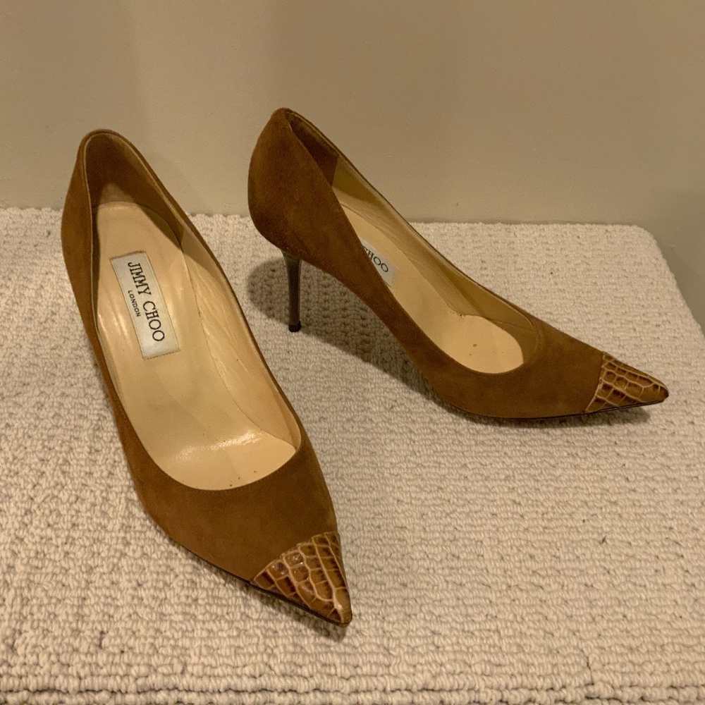 Tan Suede Jimmy Choo Pump